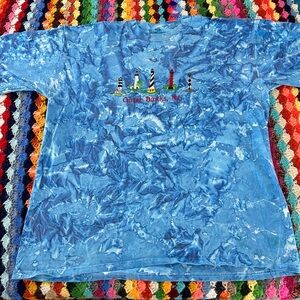 Vintage 90s Y2K 100% Cotton Outer Banks NC Tie Dye Lighthouses Embroider…